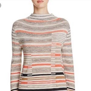 Nic+Zoe striped mock neck sweater